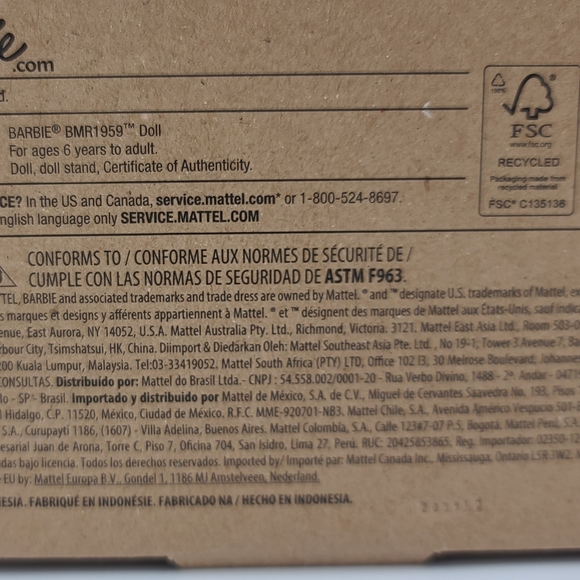 Rare in box Barbie Colorful Fashion BMR1959 90’s Doll with Blonde Hair - Picture 2 of 9